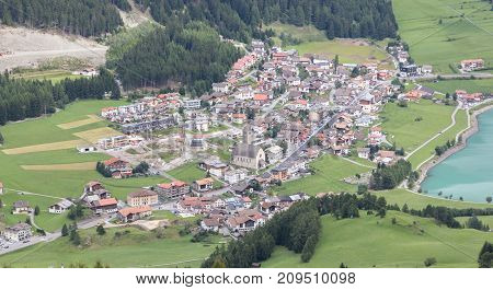 Beautiful View On The Village Of Reshen, The Alps
