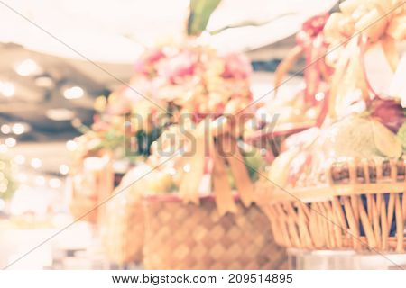 Blurred Background,gift Shelf In Department Store With Bokeh Light
