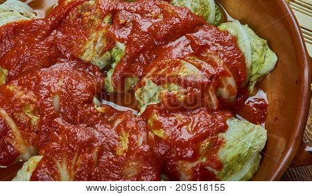 Holubky - Slovak Stuffed Cabbage. , close up meal