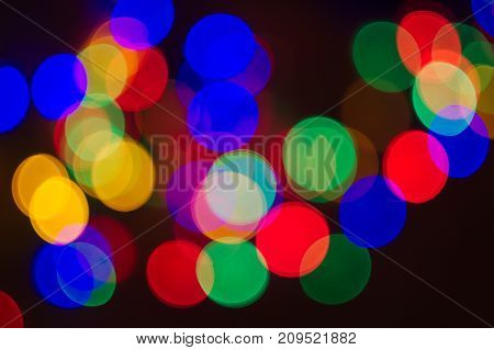 Abstract circles of light, out of focus, bokeh.