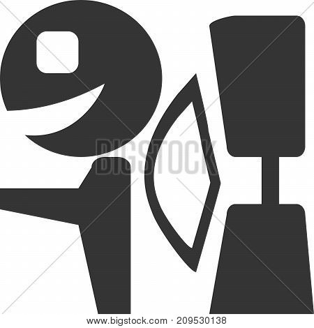 Neck - Back Support - Happy Driver Comfort. Sign or Logo Symbol Element for Driving Luxury, First Class, Seat Cushions, and Travel Gear. Icon for Comfortable Road Trip Supplies and Transportation Accessories. Flat Isolated Icon Illustration.