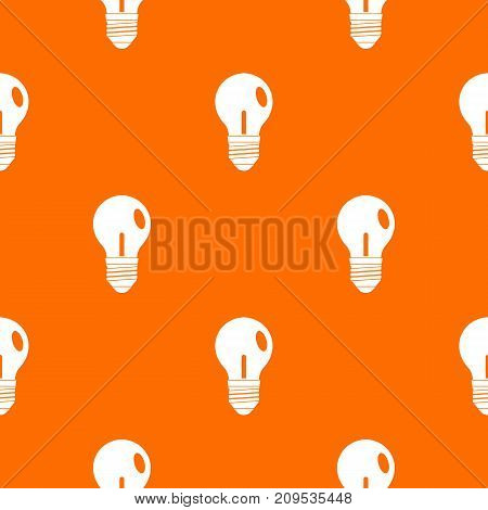 Light bulb pattern repeat seamless in orange color for any design. Vector geometric illustration