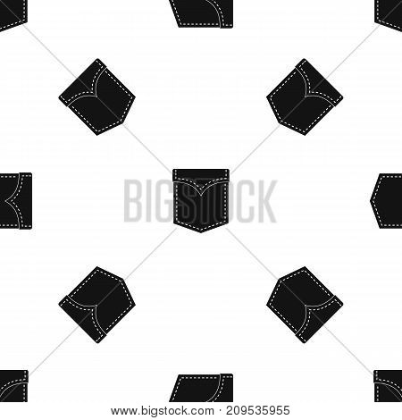 Black valve pocket pattern repeat seamless in black color for any design. Vector geometric illustration