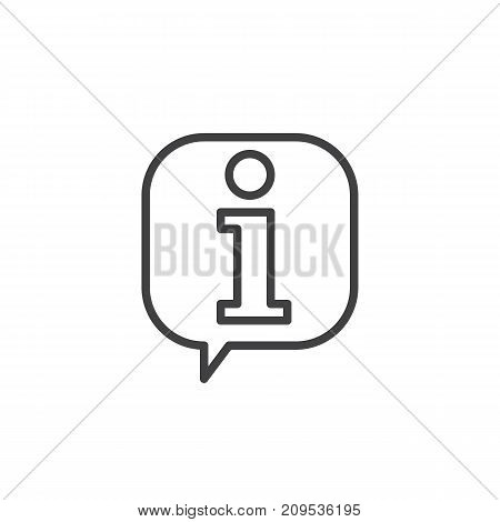 Information bubble line icon, outline vector sign, linear style pictogram isolated on white. Symbol, logo illustration. Editable stroke