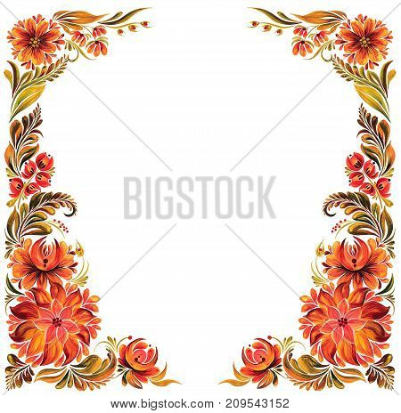 Ukrainian traditional ornament for design, Petrikovskaya painted with flowers