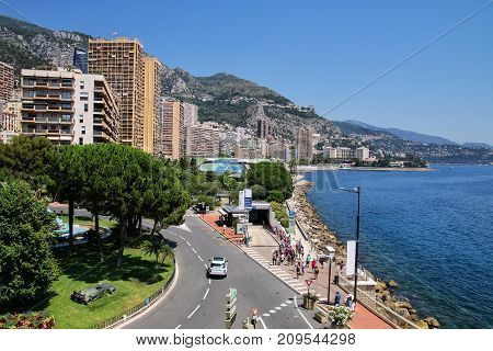View Of Larvotto Quarter In Monte Carlo, Monaco.