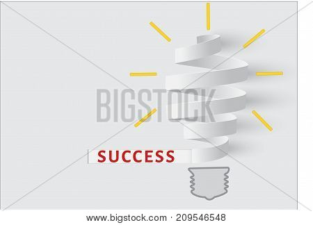 Light blub paper. Concept of creative business success.
