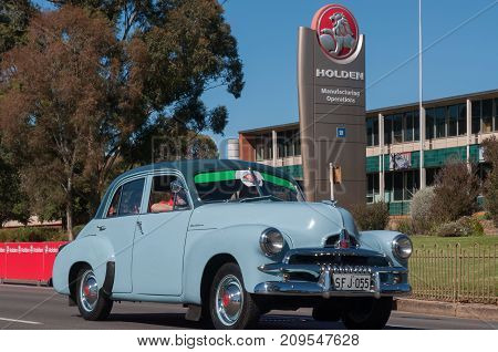 Adelaide, SA, Australia - October 15, 2017: South Australians gather in Elizabeth for the Holden Dream Cruise celebrating 70 years of car manufacturing in Adelaide. The factory will close October 20th ending car manufacturing in Australia for the moment.