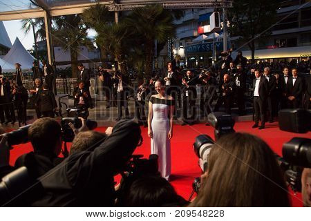 CANNES, FRANCE - MAY 22, 2015: Marion Cotillard  attends the 'Little Prince' ('Le Petit Prince') premiere. 68th annual Cannes Film Festival at the Palais des Festivals 