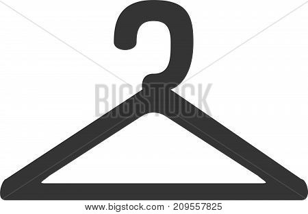 Clothes Hanger - Wire or Metal. Sign or Symbol for Laundry Closet Storage or Retail Apparel Shopping Rack Supplies.