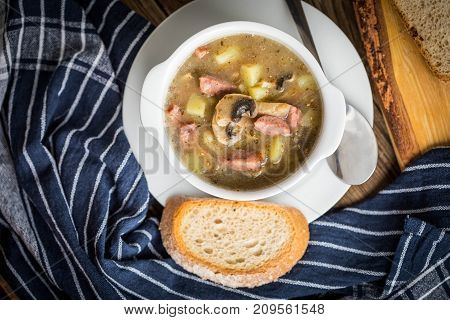 The Sour Soup Made Of Rye Flour.