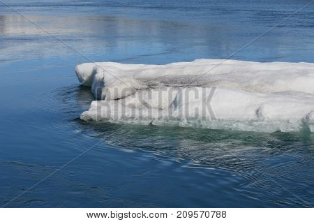 Beautiful Icelandic glacier floating in a Lagoon