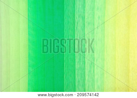 closeup of the green colors organza fabric