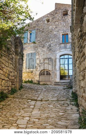 Street of town Oppede-le-Vieux in Provence France