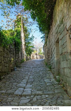 Street of town Oppede-le-Vieux in Provence France