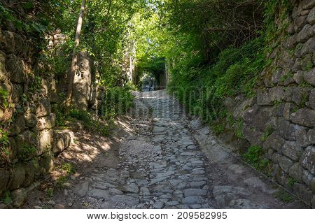 Street of town Oppede-le-Vieux in Provence France