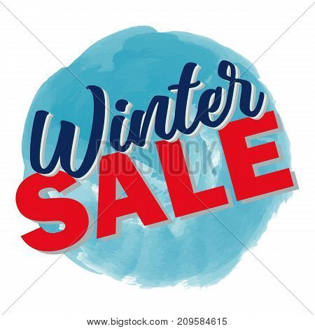 Winter sale 3D text vector illustration in winter background. Big winter sale