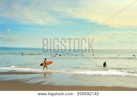 Surfers Ready To Surf. Bali