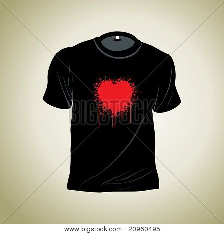 романтический шероховатый сердца tshirt изолирован на фоне