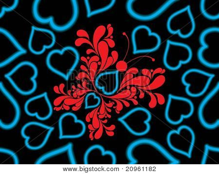 impression de fond romantique, illustration vectorielle