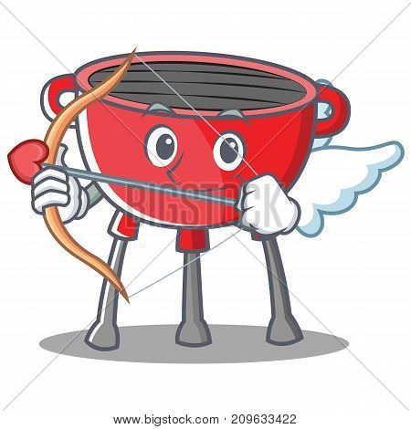 Cupid Barbecue Grill Cartoon Character Vector Illustration