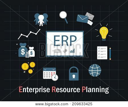 enterprise resource planning illustration vector flat design
