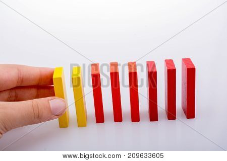 Hand Holding Color Dominoes