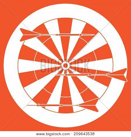 Cute Vector Illustration Of Target And Arrows For The Darts. Sports Theme.