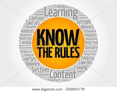 Know The Rules Circle Word Cloud
