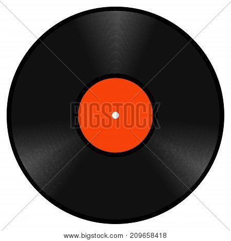 Realistic retro vinyl gramophone record disk, vector lp template vintage vinyl gramophone record disk to design a music Studio