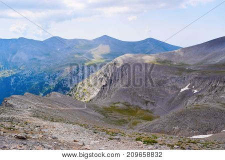 Olympus mountain range at summer in Greece.