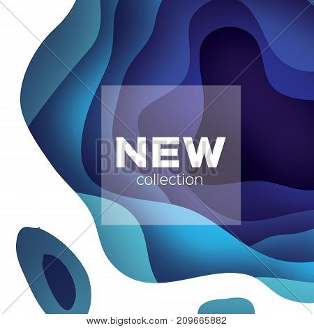 3D abstract background with paper cut shapes. .Layered tonnel wave background. Origami Shadows box. Vector design for business presentations, flyers, posters