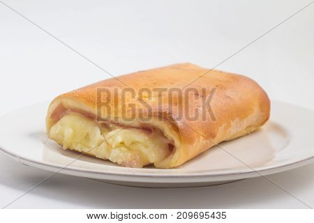 Salgado. Brazilian Snack With Cheese And Ham