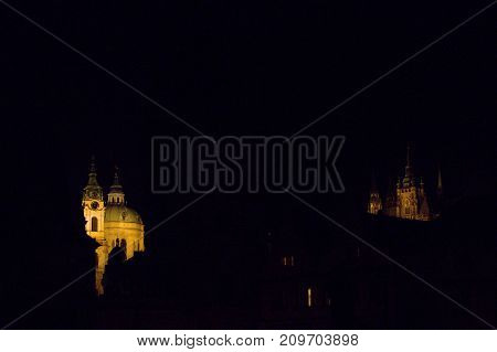 Night Picture Of Prague City Center