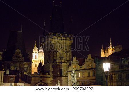 Night Picture Of Prague City Center