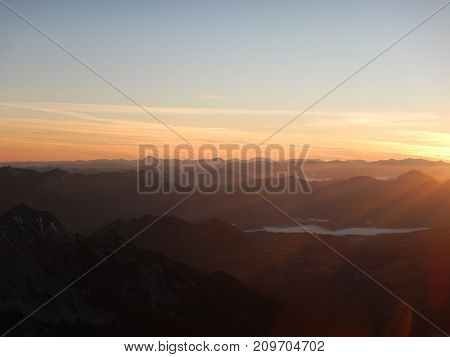 Sunrise View Form The Summit Of Grosser Priel
