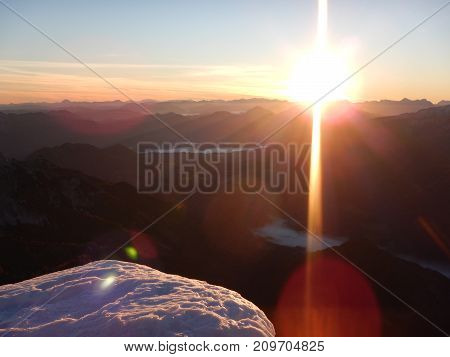 Sunrise View Form The Summit Of Grosser Priel