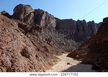 Black canyon scenic trail in Eilat Mountains Israel.