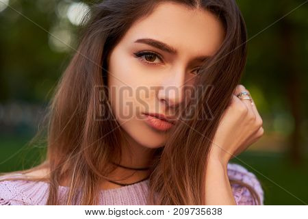 Shame and shyness facial expression. Shy girl