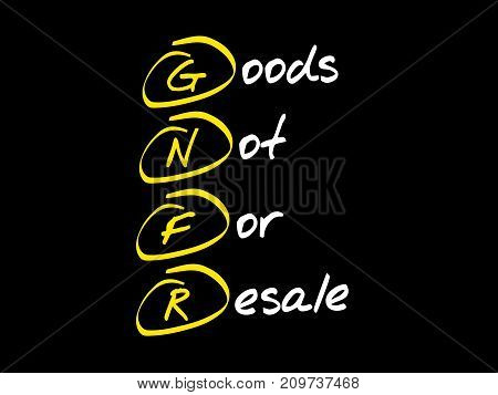 Gnfr - Goods Not For Resale