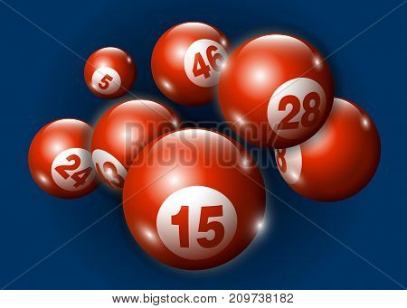 3D Lottery Keno Number Ball - Red