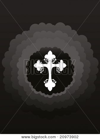 background with isolated decorated cross