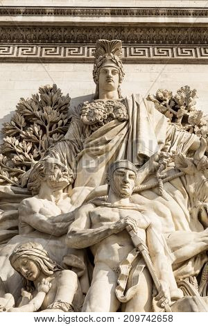 Detail of Arc de Triomphe, Paris