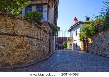 Streets of old town Kaleici. Antalya Turkey.