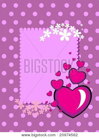 Abstract background points violet avec fleur, cœur romantique