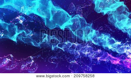 Nebula in Space Particular Scene 3d illustration