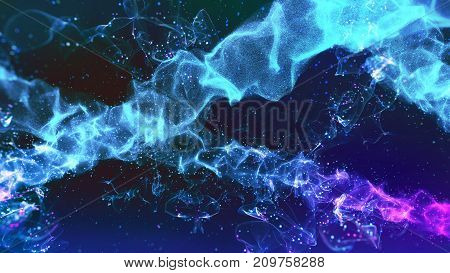 Nebula in Space Particular Scene 3d illustration