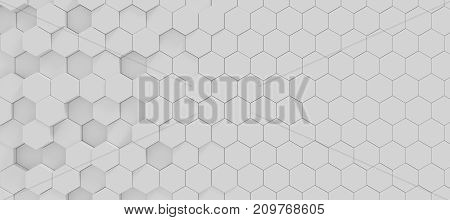 Modern hexagon shaped structure background texture 3d illustration