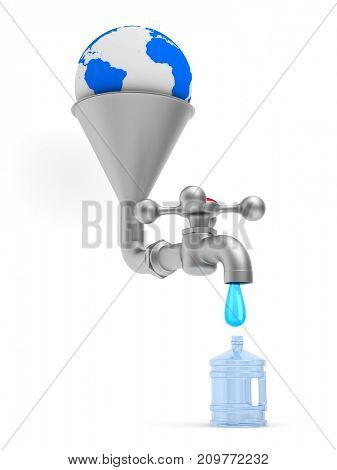 faucet on white background. Isolated 3D illustration