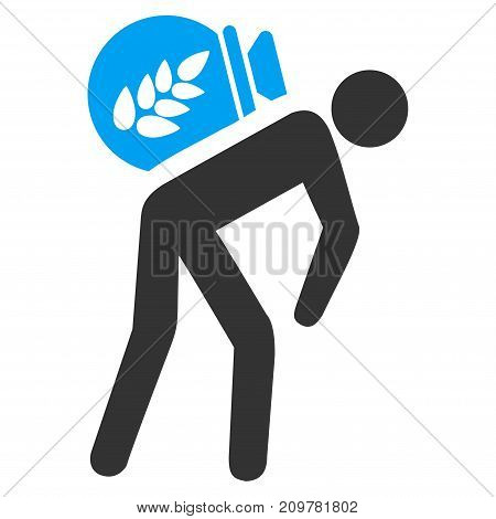 Harvest Porter vector icon. Flat bicolor blue and gray symbol. Pictogram is isolated on a white background. Designed for web and software interfaces.